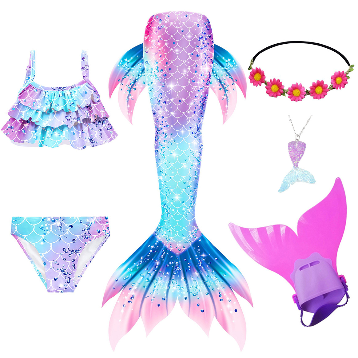 Flippers Swimming - 6 pezzi/set Ariel ragazze che nuotano